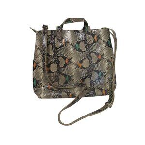 *Madwell Brown Orange Python Leather 2-Way Satchel